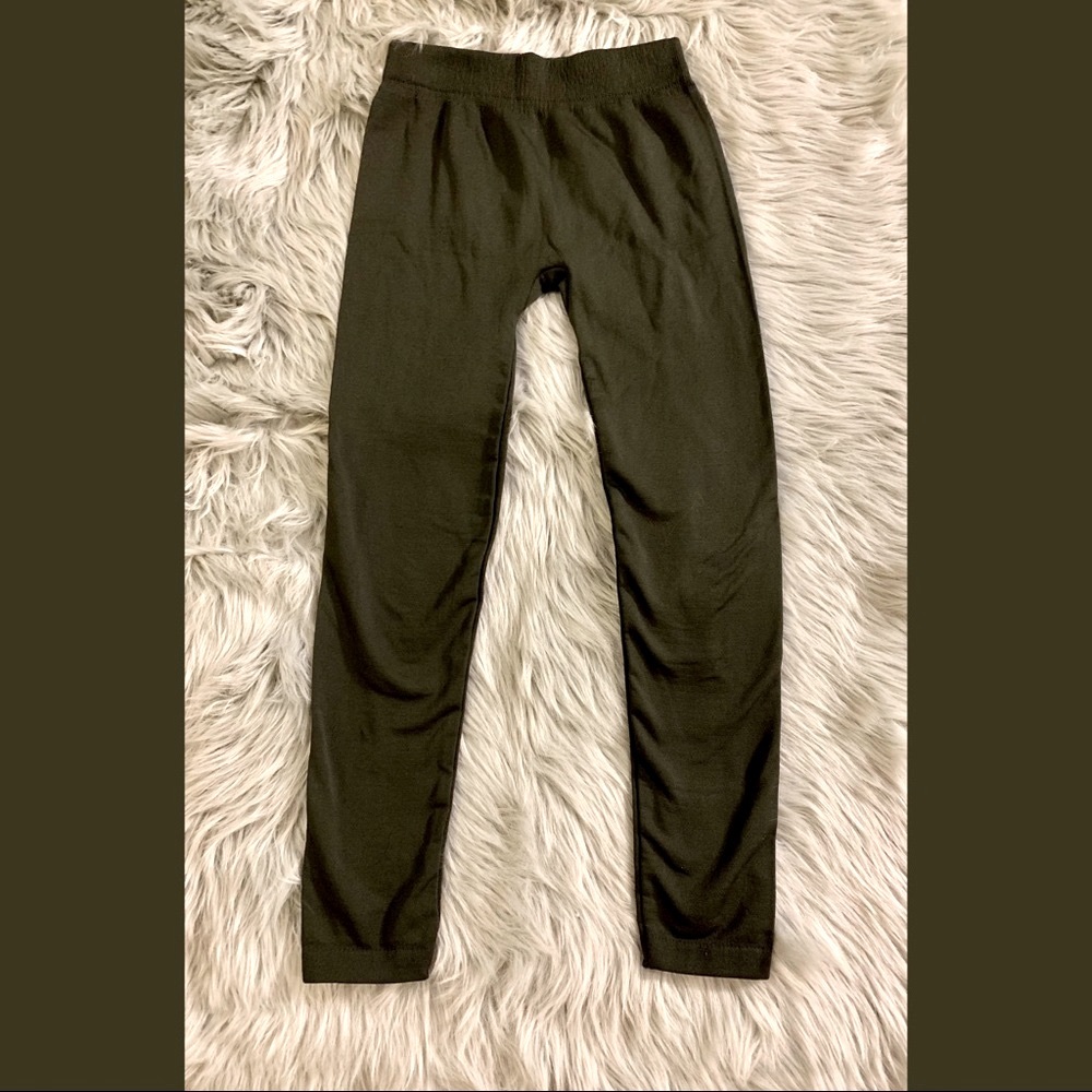 Fleece Lined Leggings • Dark Green